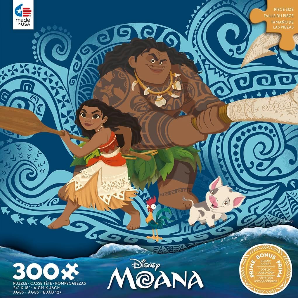 Ceaco - Disney Moana and Maui - 300 Large Piece Jigsaw Puzzle for Adults