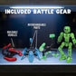 Zing KlikBot Defenders 3-Pack - Metallic Color Poseable Action Figures with Glitter Clear Accessories & Suction Cups, Stop-Motion Animation Toy