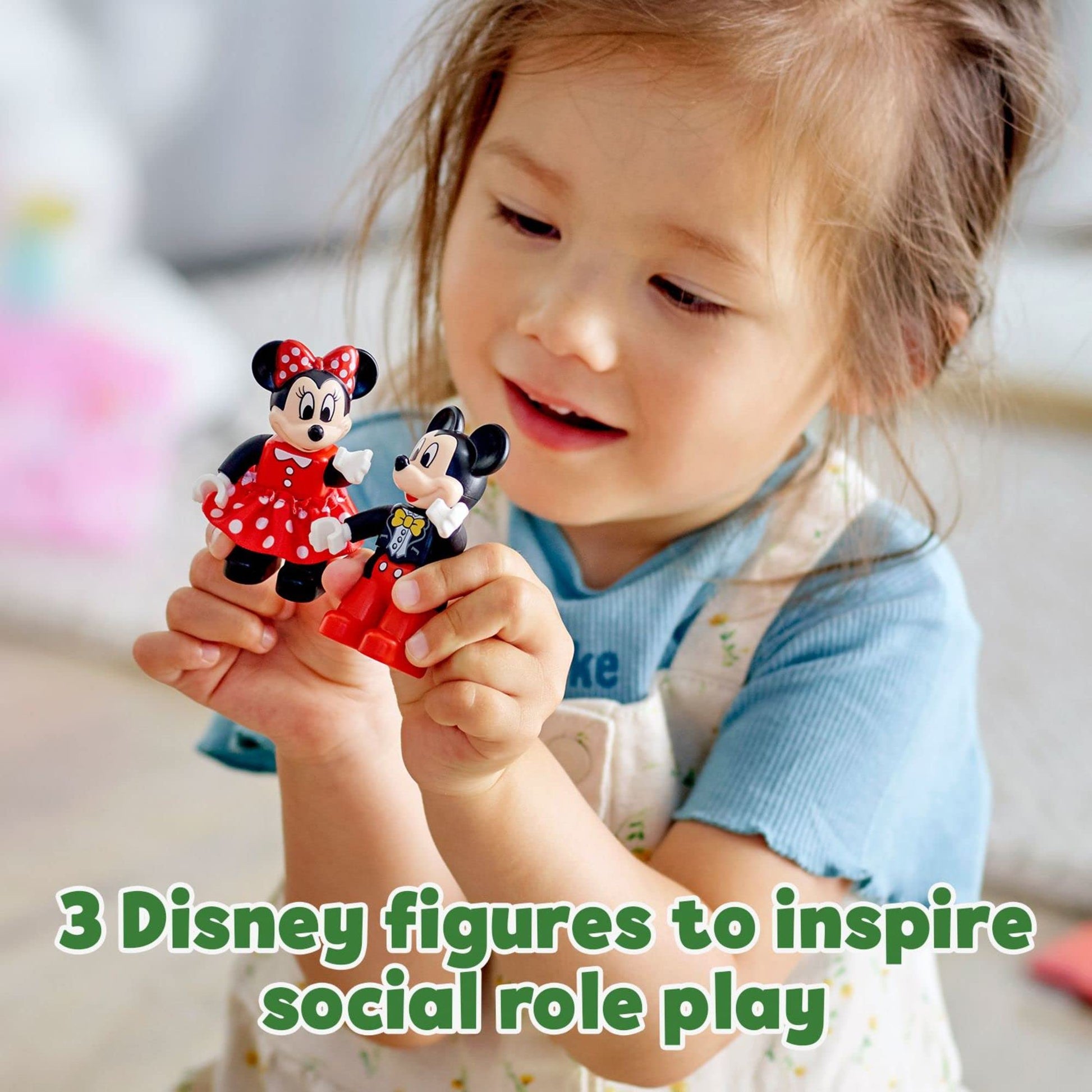 LEGO DUPLO Disney Mickey & Minnie Mouse Birthday Train Toy - Building Blocks for Toddlers, Ages 2+ - Pretend Play Learning Toy for Girls & Boys - Gift