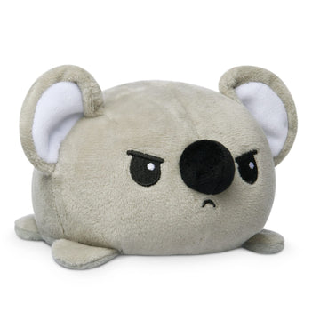 TeeTurtle Reversible Koala Plushie 4-Inch Gray Two-Sided Flip Plush Toy with Embroidered Details - Cute Mini Collectible Plush for Kids, Teens,