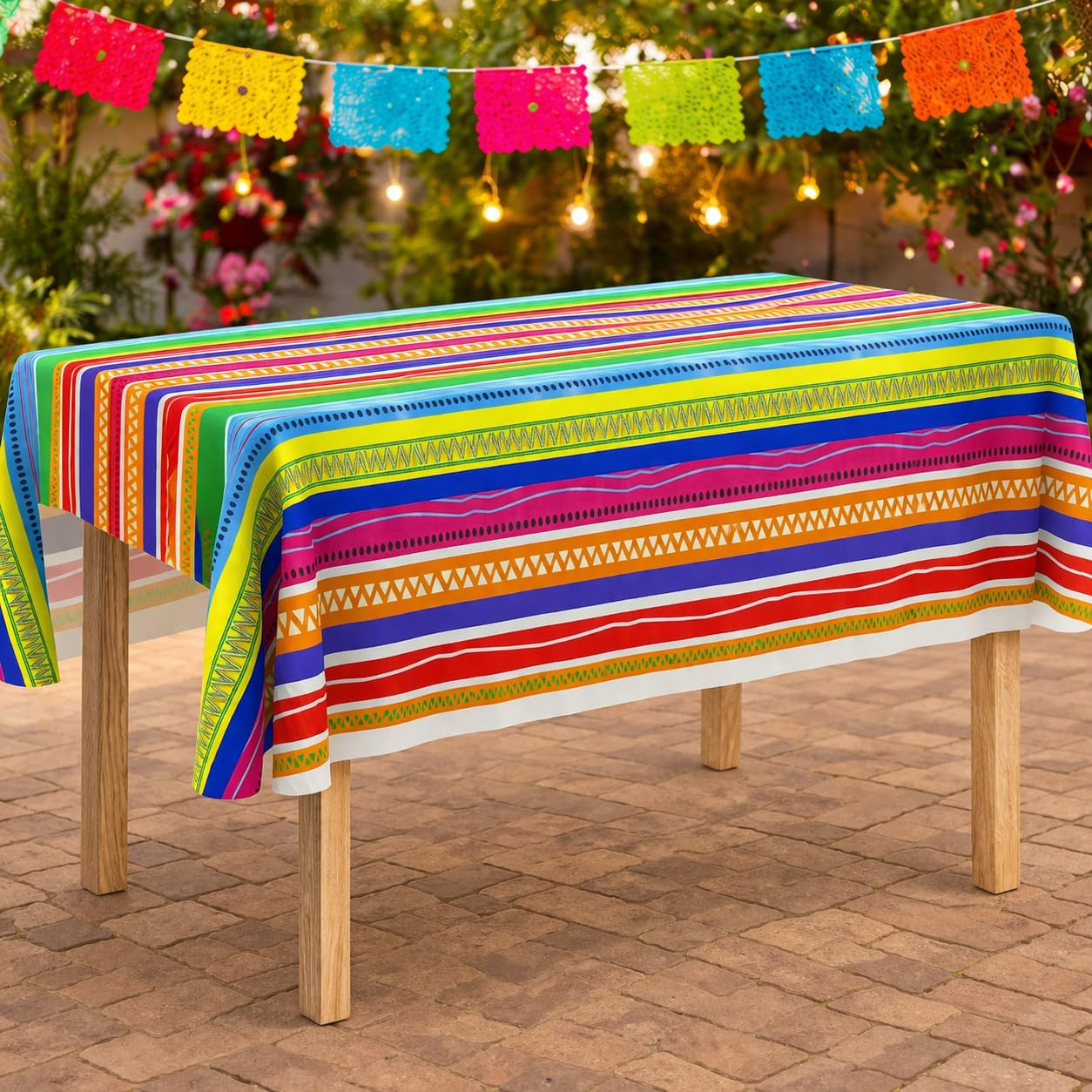 4E's Novelty Fiesta Plastic Tablecloth 4 Pack 54x108 Disposable Table Cover for Cinco De Mayo Party Supplies, Mexican Theme Kids Birthday, Taco