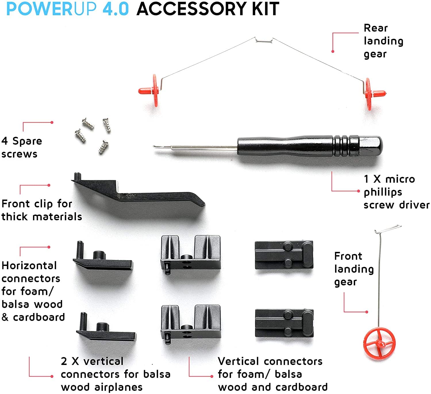 POWERUP 4.0 Paper Airplane Accessory Kit - Landing Gear and Plane Connector