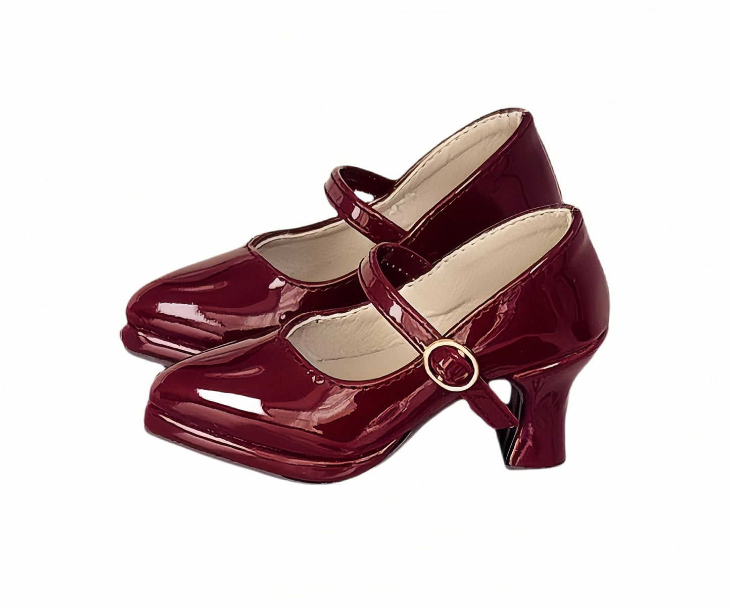 YHYQiFei BJD Doll Shoes Carefully Crafted Fashion High Heels for 1/3 1/4 1/6 11.8 18 24 inch BJD Doll Gifts for Doll Lovers (Glossy Red, 1/3)