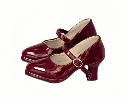 YHYQiFei BJD Doll Shoes Carefully Crafted Fashion High Heels for 1/3 1/4 1/6 11.8 18 24 inch BJD Doll Gifts for Doll Lovers (Glossy Red, 1/3)