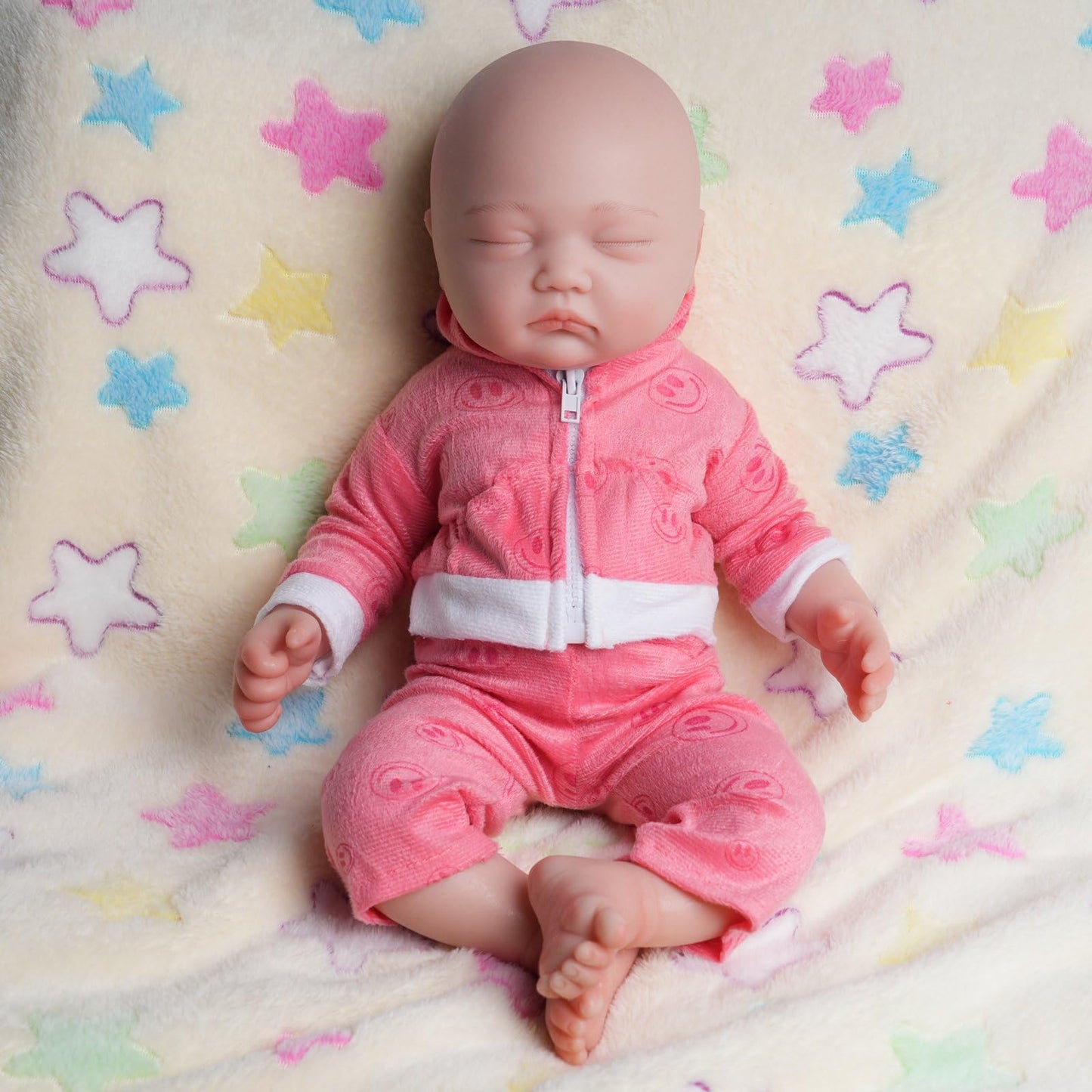 AISITE Full Silicone Baby Doll Girl - 18 Inch Realistic Reborn Baby Dolls Silicone Full Body Newborn Sleeping Girl (Eyes Closed)