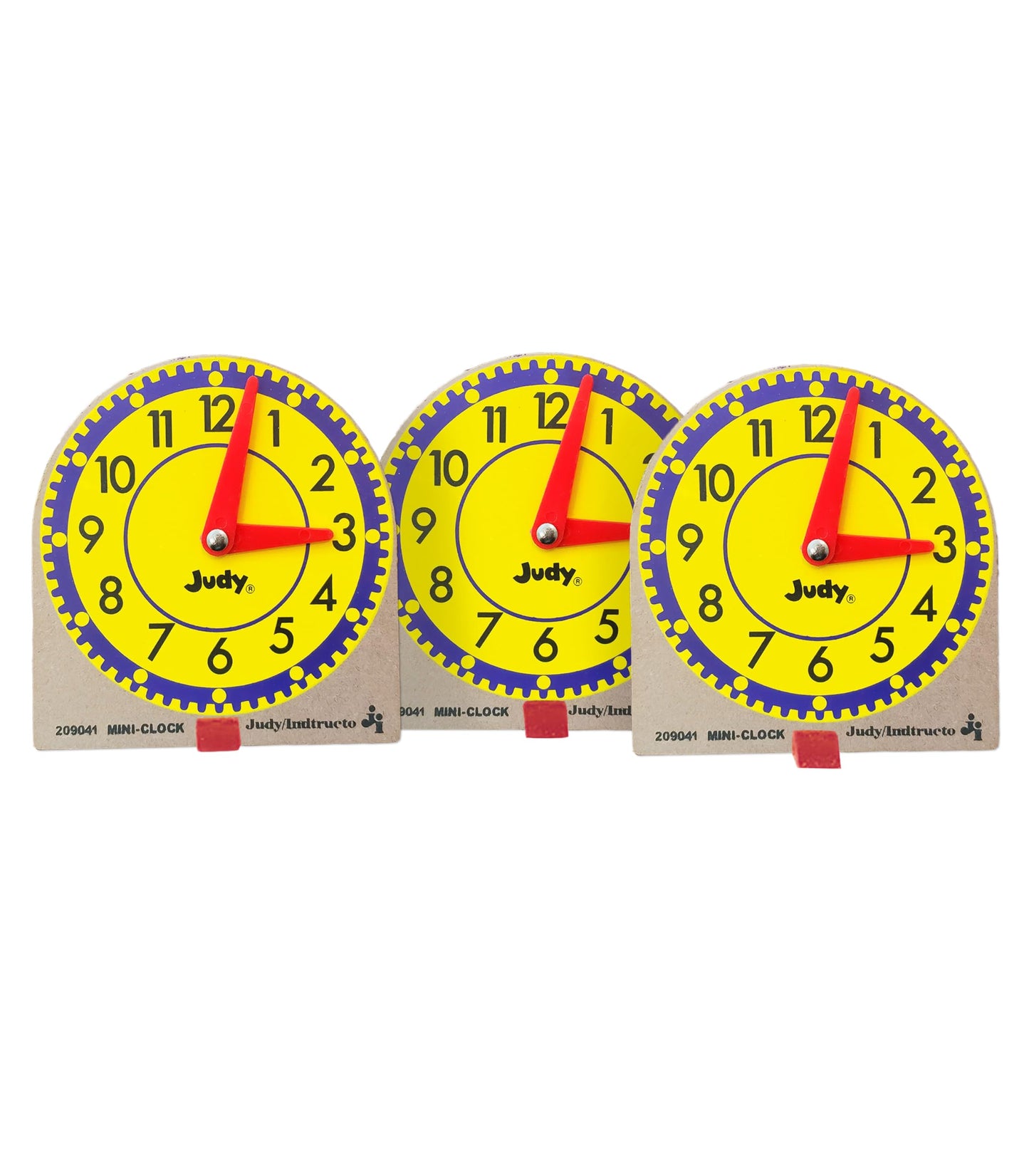 Carson Dellosa 12PC Judy Clock Set, 4" x 4" Mini Clocks for Kids Learning to Tell Time, Teaching Supplies for Classroom, Homeschool, and Circle Time