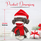 Plushland Sockiez Christmas Sock Monkey 6 Inches, with Santa Hat - Stuffed Animals Toy, Best Xmas Gift for Kids, Girls, Boys On This Holiday
