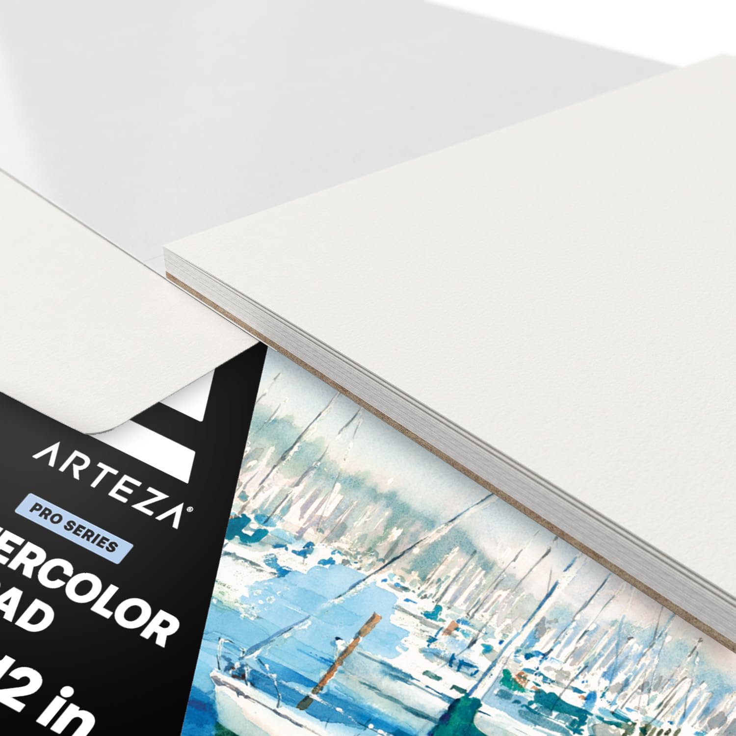 ARTEZA Watercolor Paper, 14 Sheets, 9x12 Inches Water Color Paper, 140lb/300gsm, 100% Cotton, Cold Press, Acid Free Art Paper