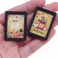 Set of 4 Miniature Framed Pictures, 1:12 Scale Wooden Wall Art for Dollhouse Decor, Realistic Themed Prints (Coastal Beach/Autumn Harvest) for Living