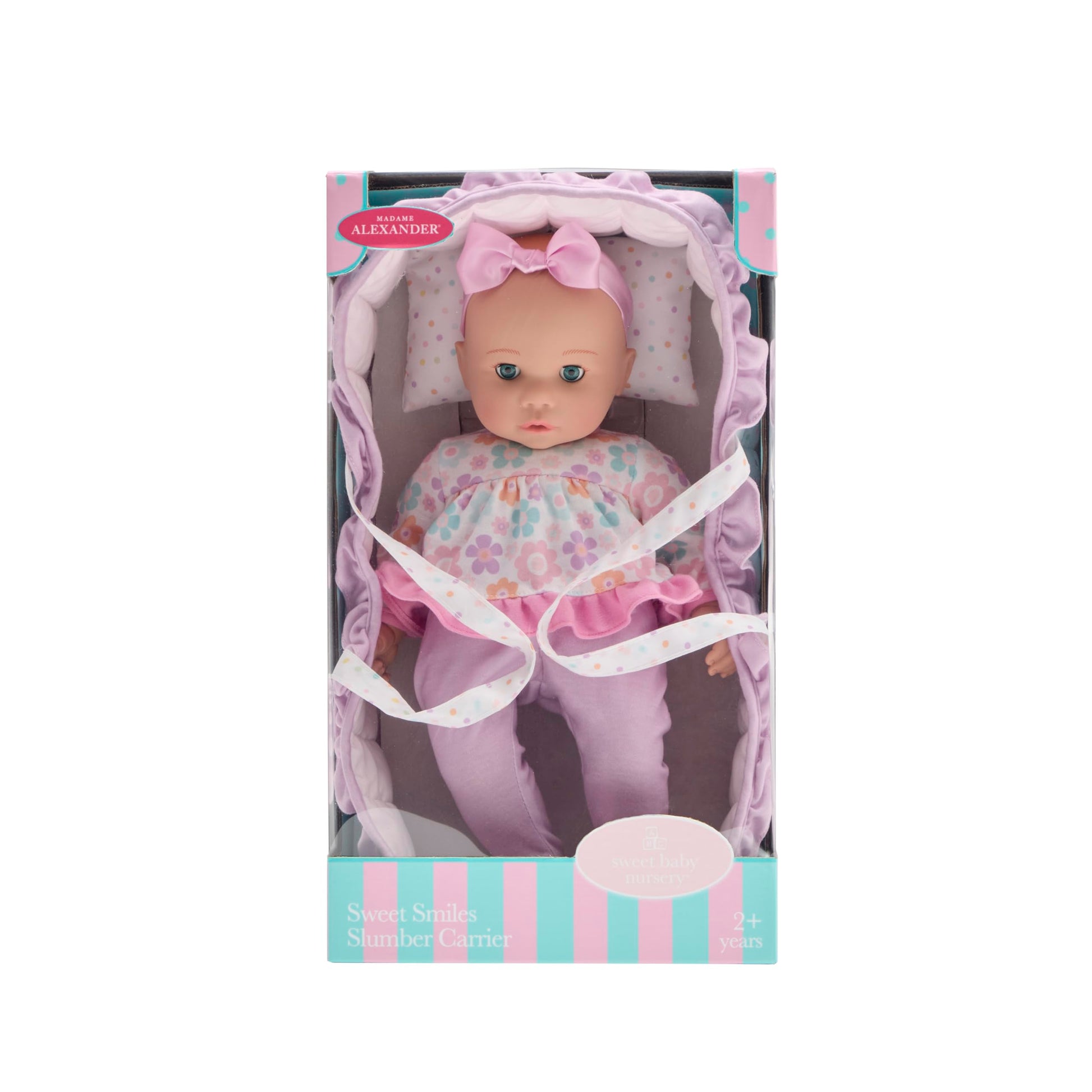 Madame Alexander 14-Inch Sweet Smiles Baby Doll, Slumber Carrier