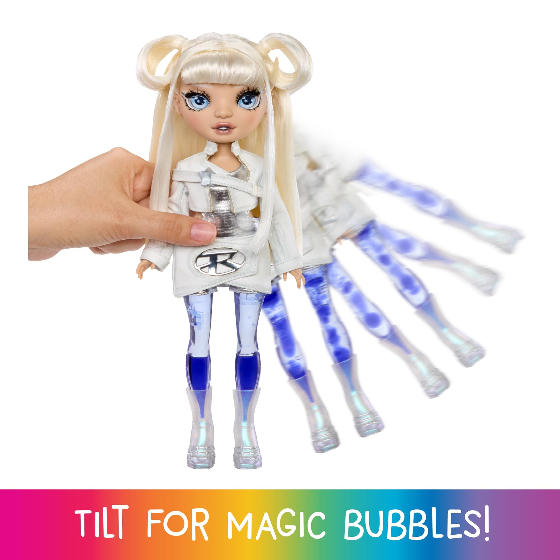 RAINBOW HIGH Sparkle & Shine Doll - Whitney 11" Fashion Doll with White Hair and Magic Bubbles on Legs, Color, Style, Play, Collectible, for Kids Ages