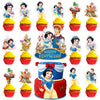 25Pcs White of Snow Cake Decorations with 24pcs Cupcake Toppers 1pcs Cake Topper for Girls Birthday Party Supplies