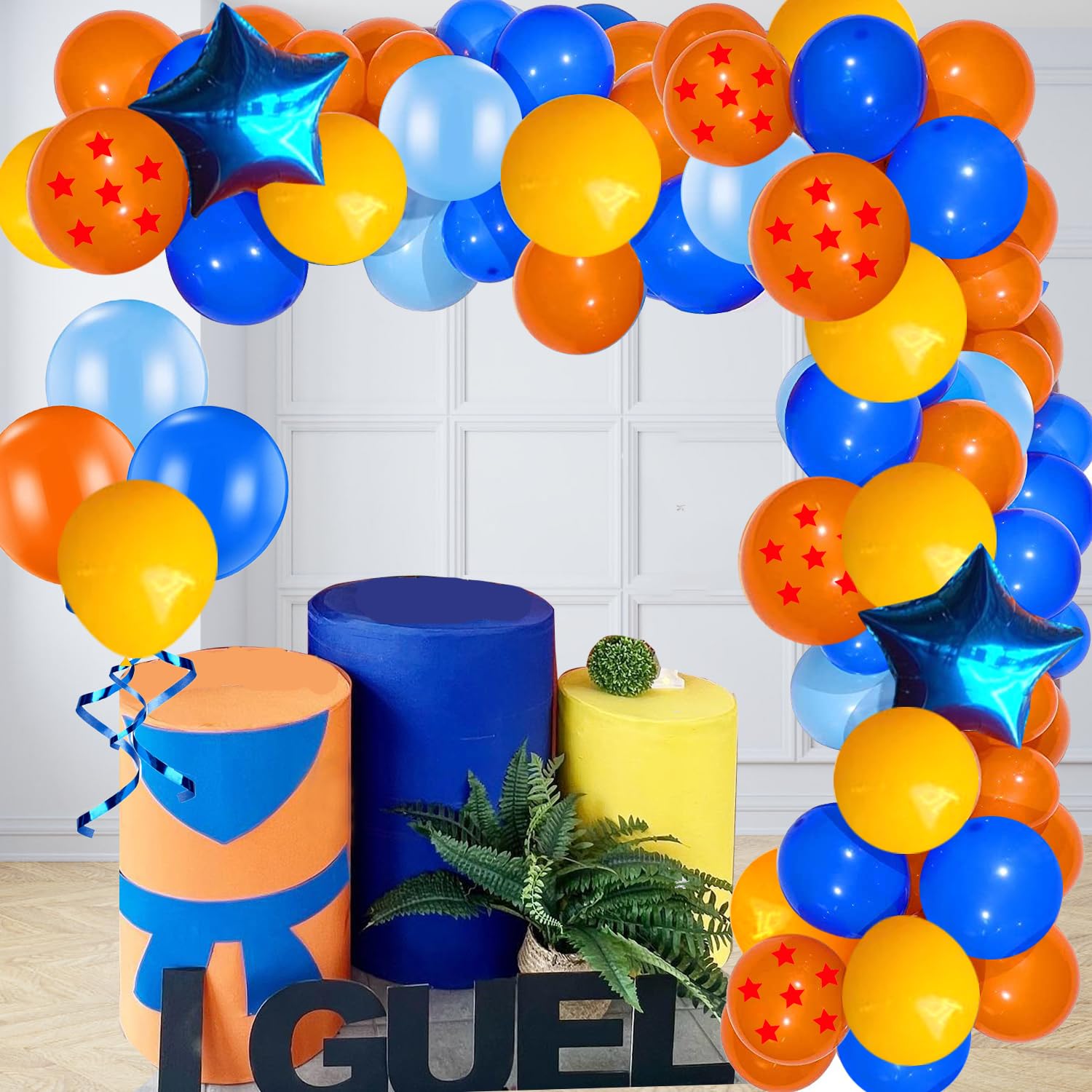 Dragon Balloons Dragon Z Party Supplies - 139 Pcs 7 Stars Balls Birthday Balloon Garland Arch Kit, Dragon Z Ball Latex Balloon Arch For Video Game