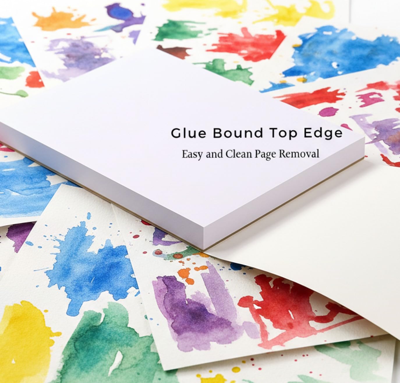 100 Sheets - Watercolor Paper Pads (9"x12") - Premium Thick Pages (220 GSM) - Also Great for Drawing, Finger Painting & Sketching; Easy Tear Design