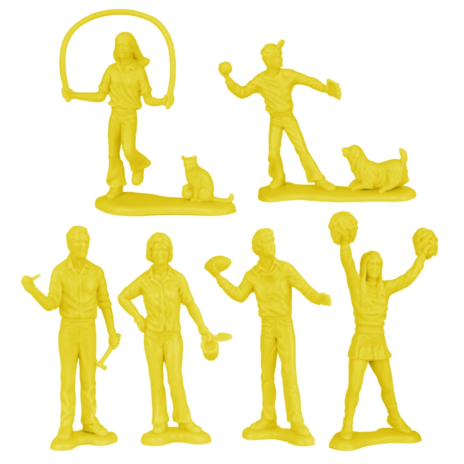 Tim Mee People Play Figures - Yellow, Red, & Blue 18pc Playset - Made in USA