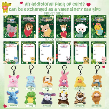 CAMIRUS 24Packs Mini Stuffed Animals Plush Keychain, Cute Small Tiny Stuffed Keychain Animal Plush Toys for Kids Valentines Easter Themed Parties
