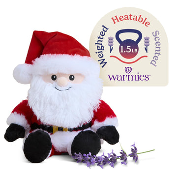 warmies Microwavable & Weighted Stuffed Animals, Santa - Heated Stuffed Animal Plushie for Warmth & Comfort - Christmas Winter Soft Plush Toys