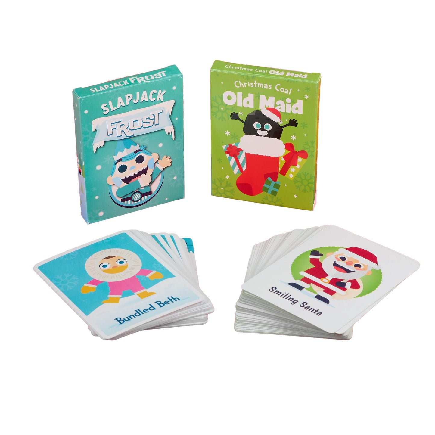 Chuckle & Roar Holiday Jumbo Playing Cards - Slap Jack Frost and Christmas Coal Old Maid