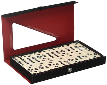 D6 Standard Dominoes Ivory with White Pips