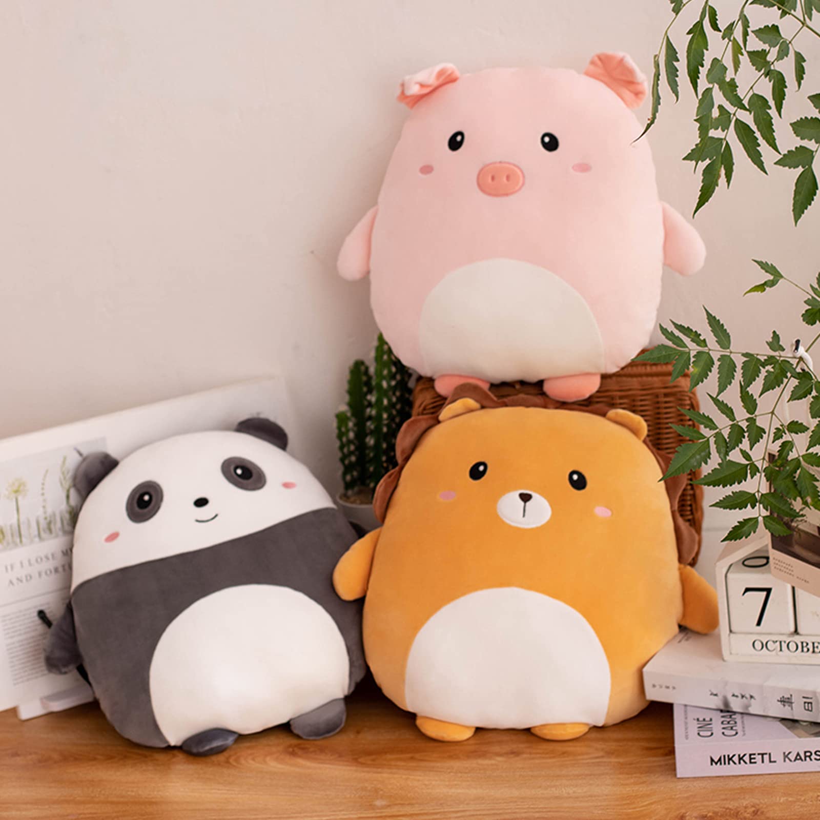 Grafingy Cute Panda Plush Pillow, 8 inch Panda Stuffed Animal Toy Kawaii Plushies Hugging Pillow Gifts for Room Decor Kids Birthday Valentine