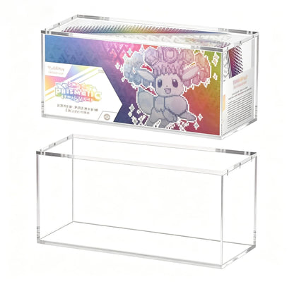 Prismatic SPC Evolutions Acrylic Case - 8+5mm Thick Magnetic Lid Display Box, Stackable UV Resistant Protector for Trading Card Super Premium