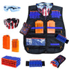 Kids Tactical Vest Kit for Nerf Guns N-Strike Elite Series with 40 Bullets Refill Darts, 2 Reload Clips, Dart Pouch, Tactical Masks, Hand Wrist Band