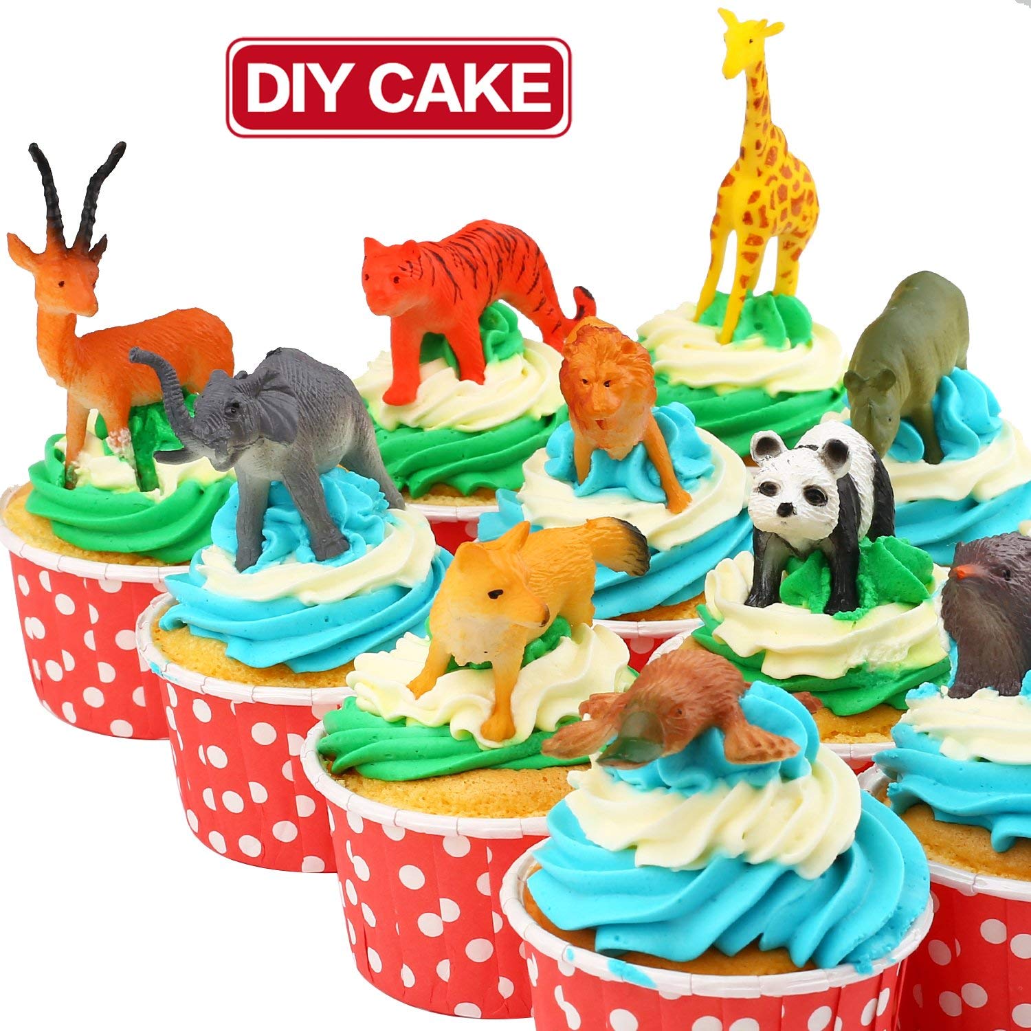 Animal Toy, 64 Pack Mini Wild Jungle Realistic Plastic Animals Figure Toys Set, for Kids Boy Girl Party Favors Pinata Goodie Bag Stuffers Easter Egg