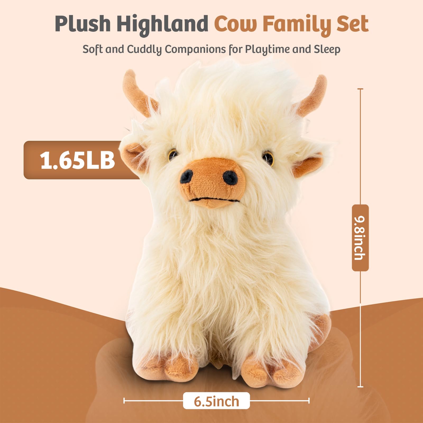 Marysun Microwavable Highland Cow Stuffed Animal - Weighted Stuffed Animal Plush, Heating Pad, Cozy Gift for Girls|Women|Kids|Elderly People, 9.8in