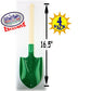 Matty's Toy Stop 16.5" Wooden Mini Sand Shovels for Kids with Plastic Spade (Red, Blue, Green & Yellow) Complete Gift Set Party Bundle - 4 Pack