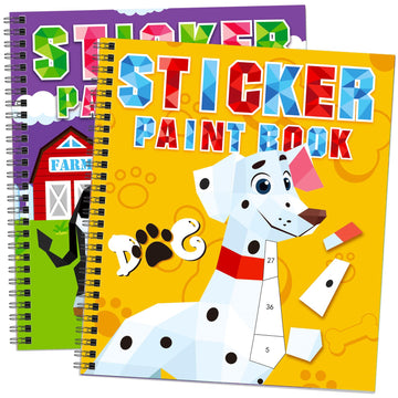 TBEEJ 2PCS Sticker Books for Kids Ages 4-8 Animal Themed Designs Party Gift Create 20 Pictures