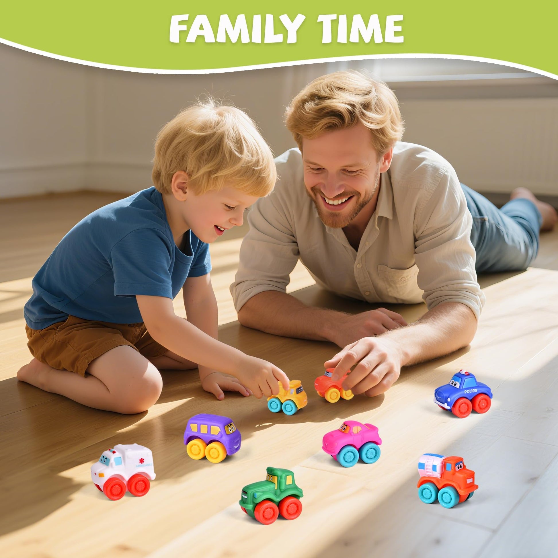 FUN LITTLE TOYS 18Pcs Prefilled Easter Eggs with Toy Cars, Easter Eggs Filled for Toddlers Kids Boys Hunt, Easter Party Favors, Easter Basket