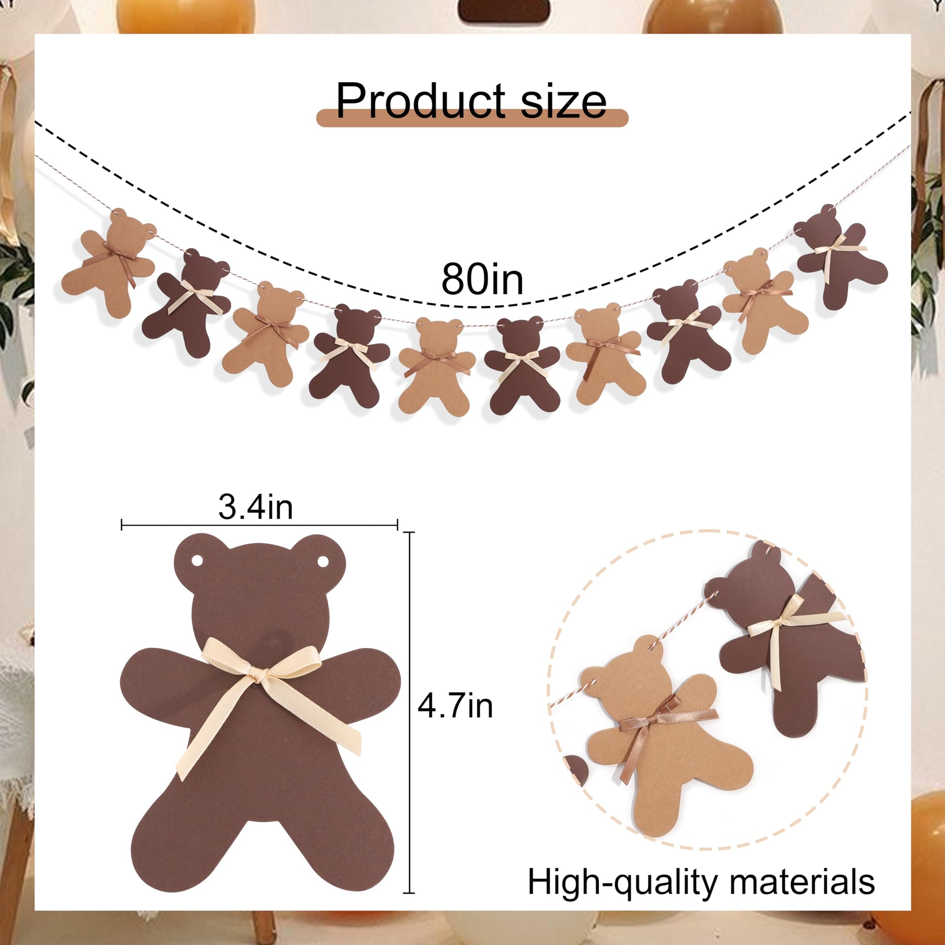 We Can Bearly Wait Teddy Bear Garland -Teddy Bear Birthday or Gender Reveal Banner, We Can Bearly Wait Baby Shower Decorations