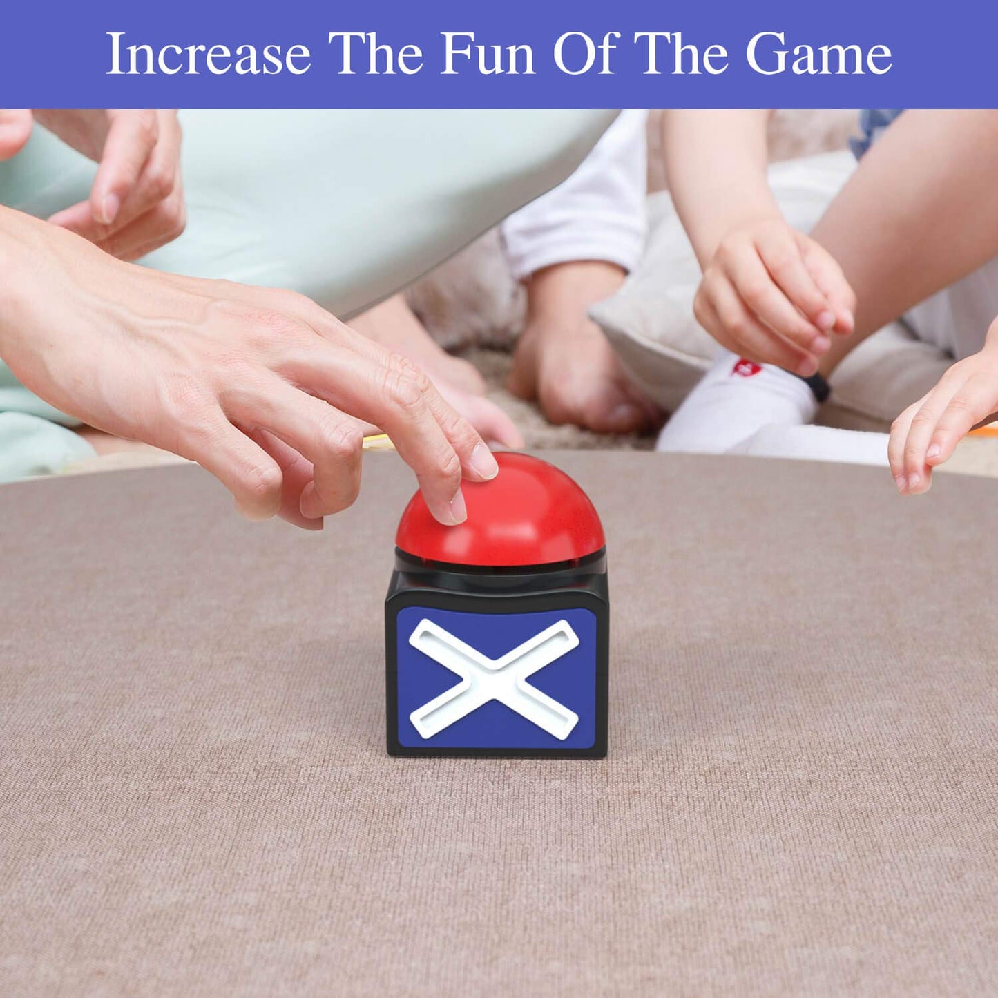 BEAN LIEVE Game Answer Buzzer, Game Buzzer with Lights and Sound Trivia Quiz Got Talent Buzzer, Buzzer Buttons for Game Show, Red Game Buzzer