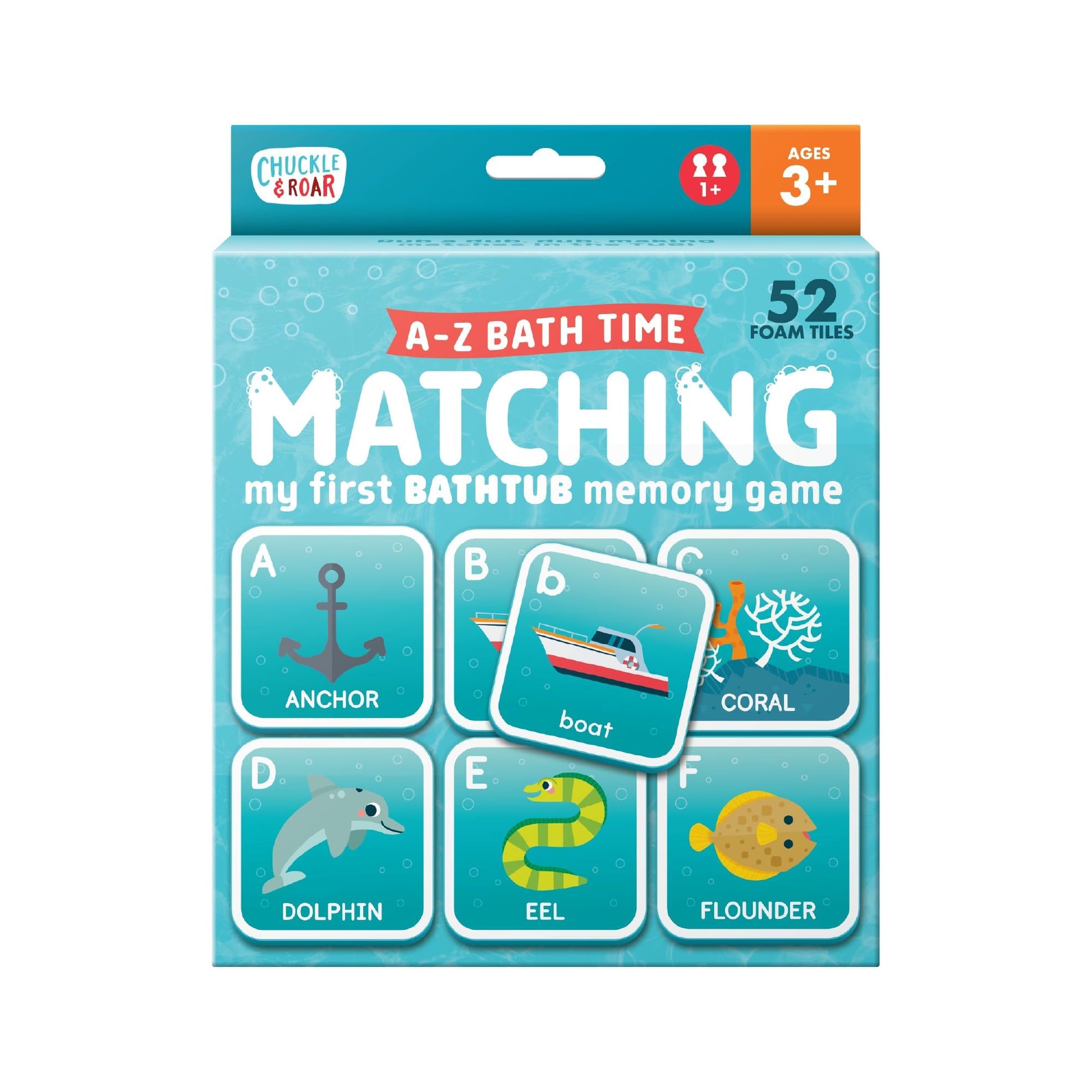 Chuckle & Roar Bath Matching Memory Game for Kids Ages 3+ - Water-Safe Foam Alphabet Matching Game for Toddlers, Bathtub & Pool Learning Fun