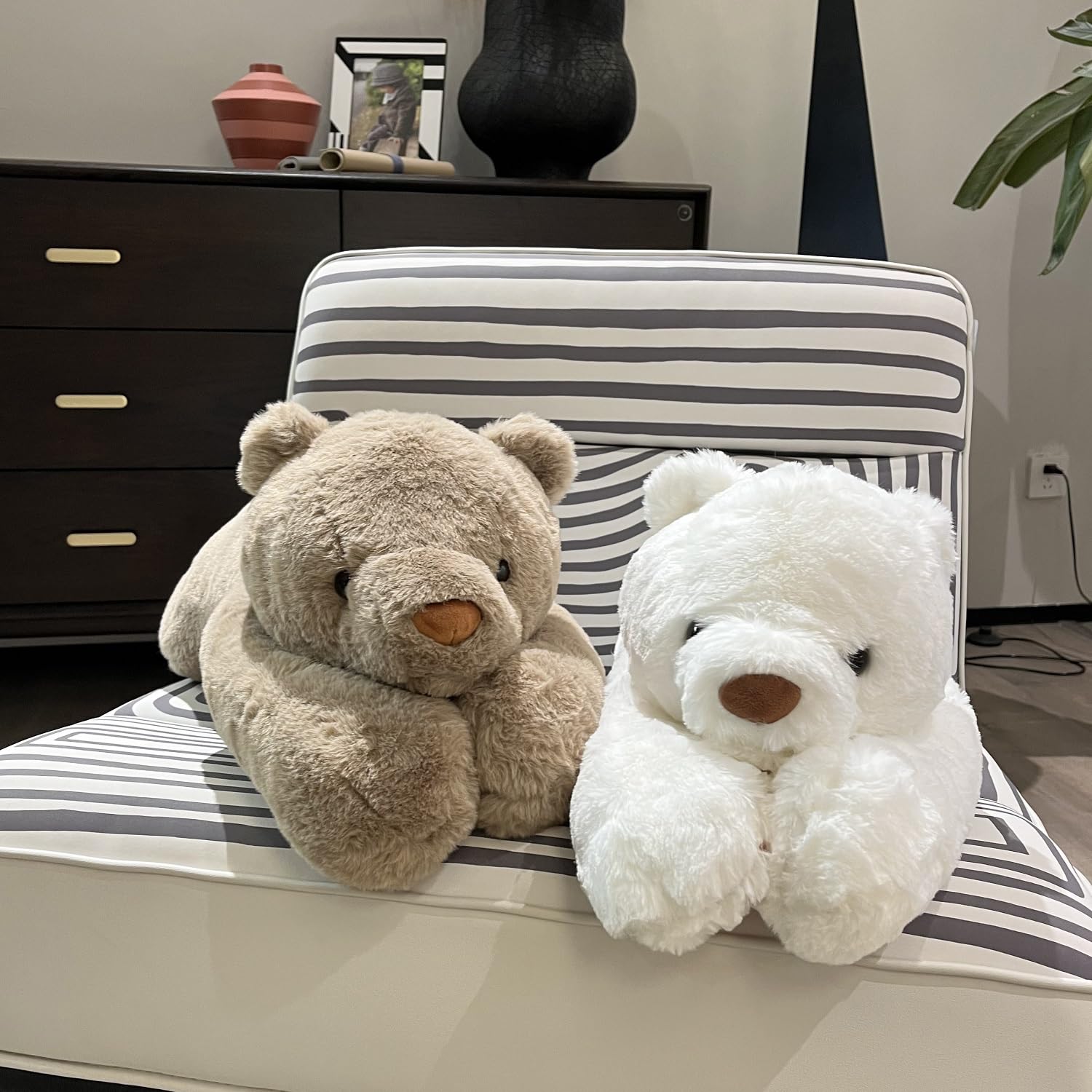 FoxVilla 4lbs Polar Bear Weighted Stuffed Animals, 24 inch Weighted Plush Stuffed Animals for Adults, Cute Soft Weighted Plush Throw Animal Pillow