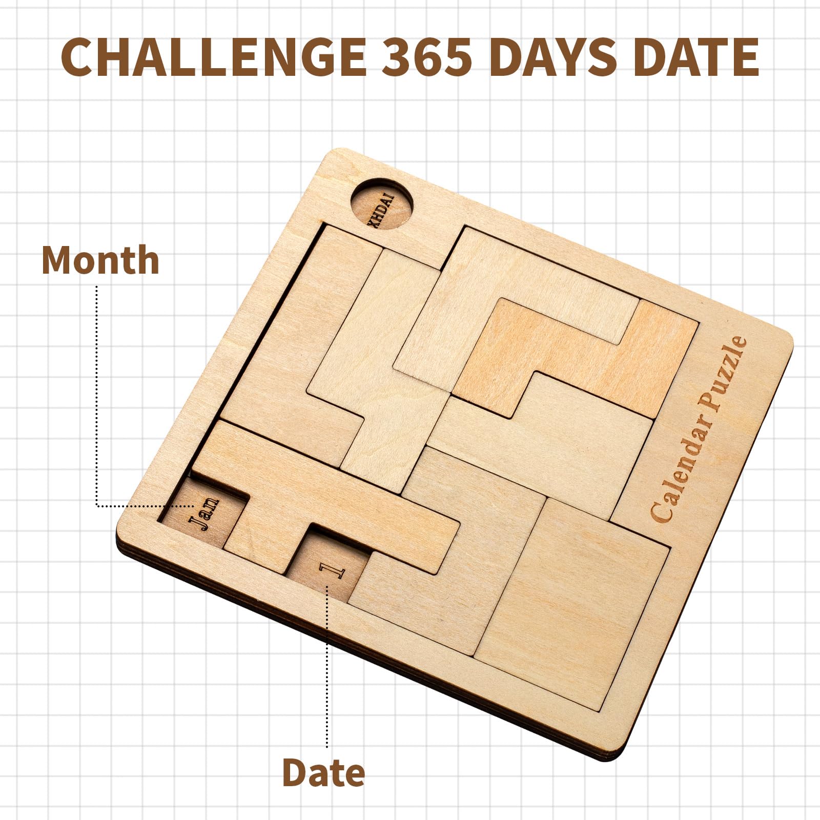 Daily Calendar Puzzle Wooden?Jigsaw Puzzle Board for Adults,Challenge 365+ for Every Day,Puzzle Advent Calendar.