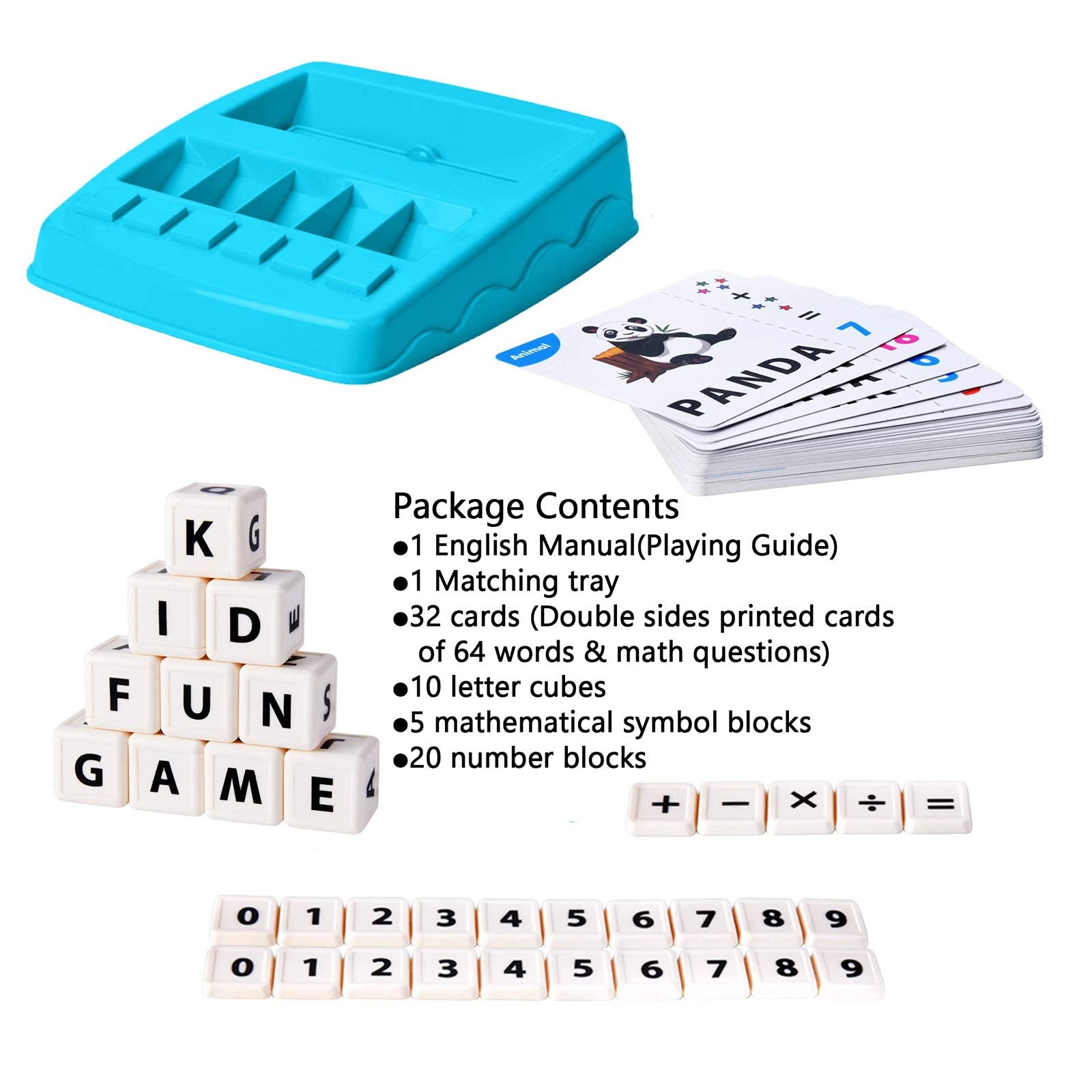 Learning Educational Toys 2 in 1 Matching Letter and Number Games for Boys and Girls Sight Words Recognition Flash Cards Kindergarten Teaching Tools