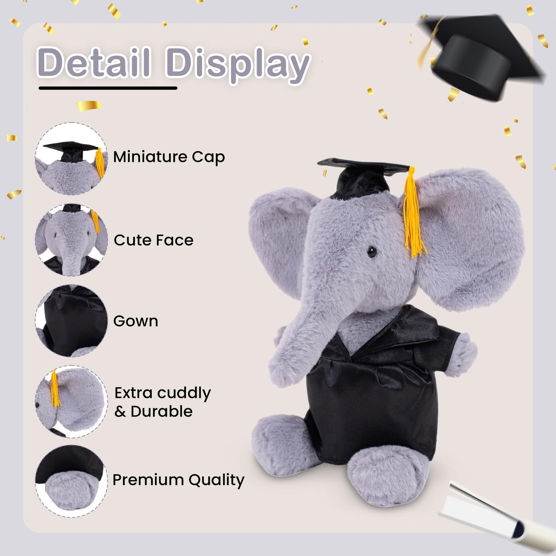 Made By Aliens Graduation Plush Toy 2026 - Soft Stuffed Animal Plush with Cap & Diploma/Gown/Sash - Graduation Gift for Kids Preschool Kindergarten