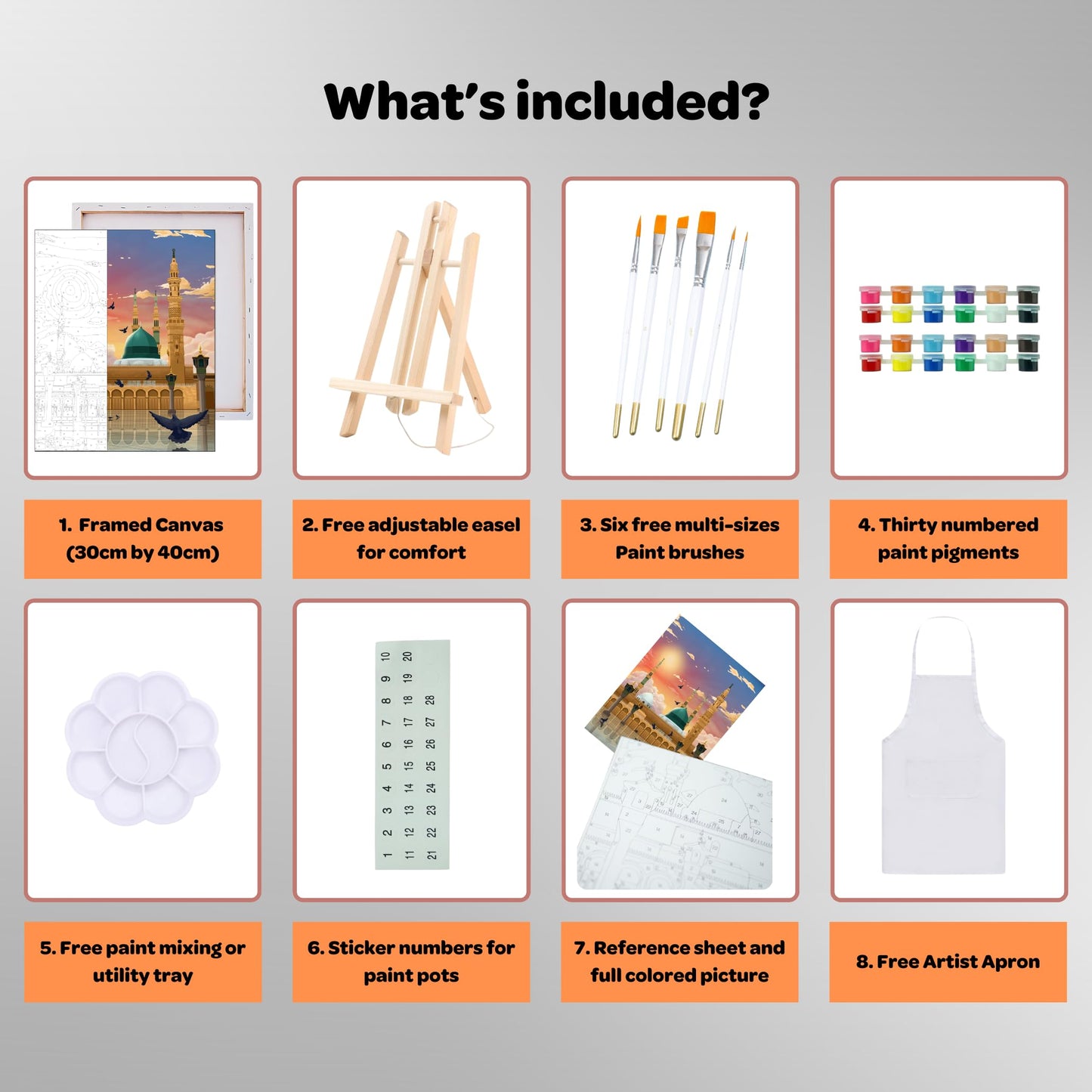 UMRASTORE Masjid an-Nabawi Paint by Numbers Kit | Islamic Paint by Numbers | Islamic Painting | Islamic DIY Art |