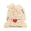 XSTZR Personalized Wooden Bear Puzzle with Names Hugging Bears Family Puzzle Custom Mom/Dad/Family Members,Christmas DayPresent (Hug the Bear 1)