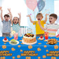 Lecinc 3 Sheets Cookie Party Tablecloth, Plastic Table Covers for Birthday Party Decorations Supplies, 108 x 51.2 Inch