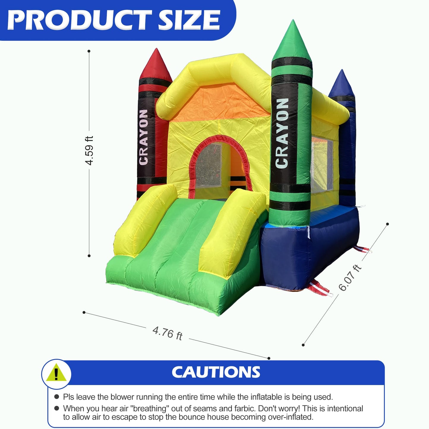 Bounce House, Inflatable Bouncer with Air Blower, Jumping Castle for Kids