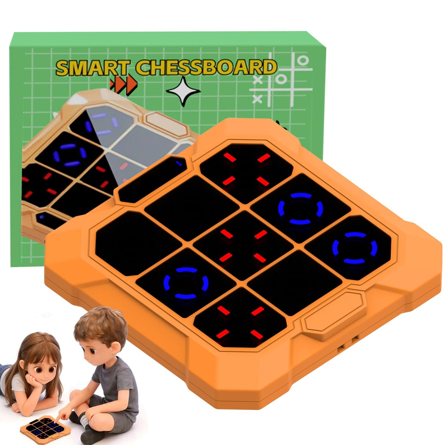 Museloong 6-in-1 Rechargeable Electronic Tic-Tac-Toe Game, Portable Digital Travel Toy, Suitable for Children, Boys, Girls and Adults, Educational