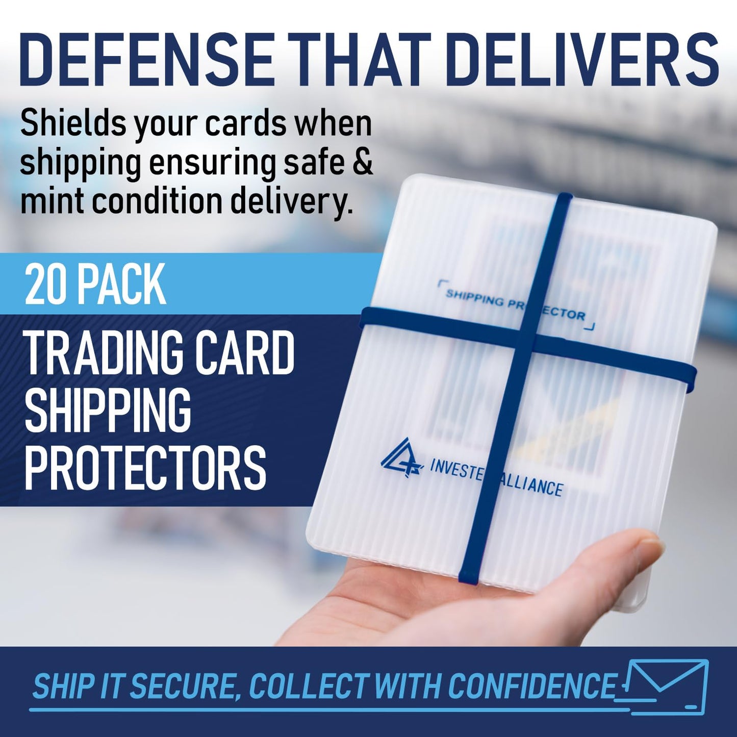 Premium Bundle Trading Card Shipping Protector with Rubber Bands | Graded Cards Protectors, Sports Trading Card Shipping Supplies Packaging, TCG