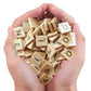 DSYJ 100 Pcs Wood Scrabble Tiles Scrabble Letters 1 Complete Sets of Wood Tiles - Clever and Delights Perfect for Crafts, Letter Tiles, Spelling