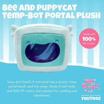 Youtooz Bee and Puppycat Temp-Bot 9" Plush, Collectible Temp-Bot from Bee and Puppycat Plush Collection