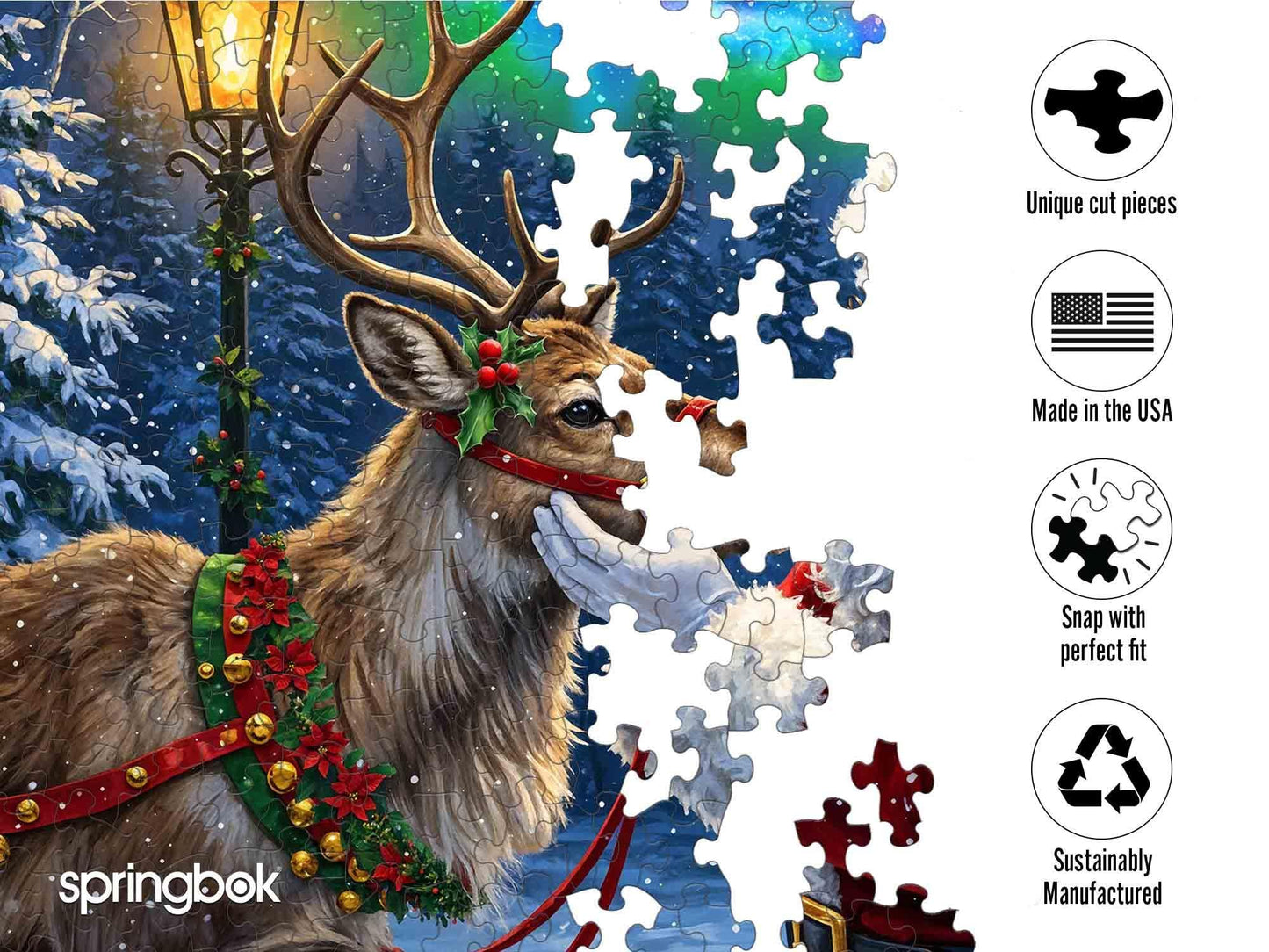 Springbok Santa's Favorite Reindeer 500 Piece Jigsaw Puzzle for Adults