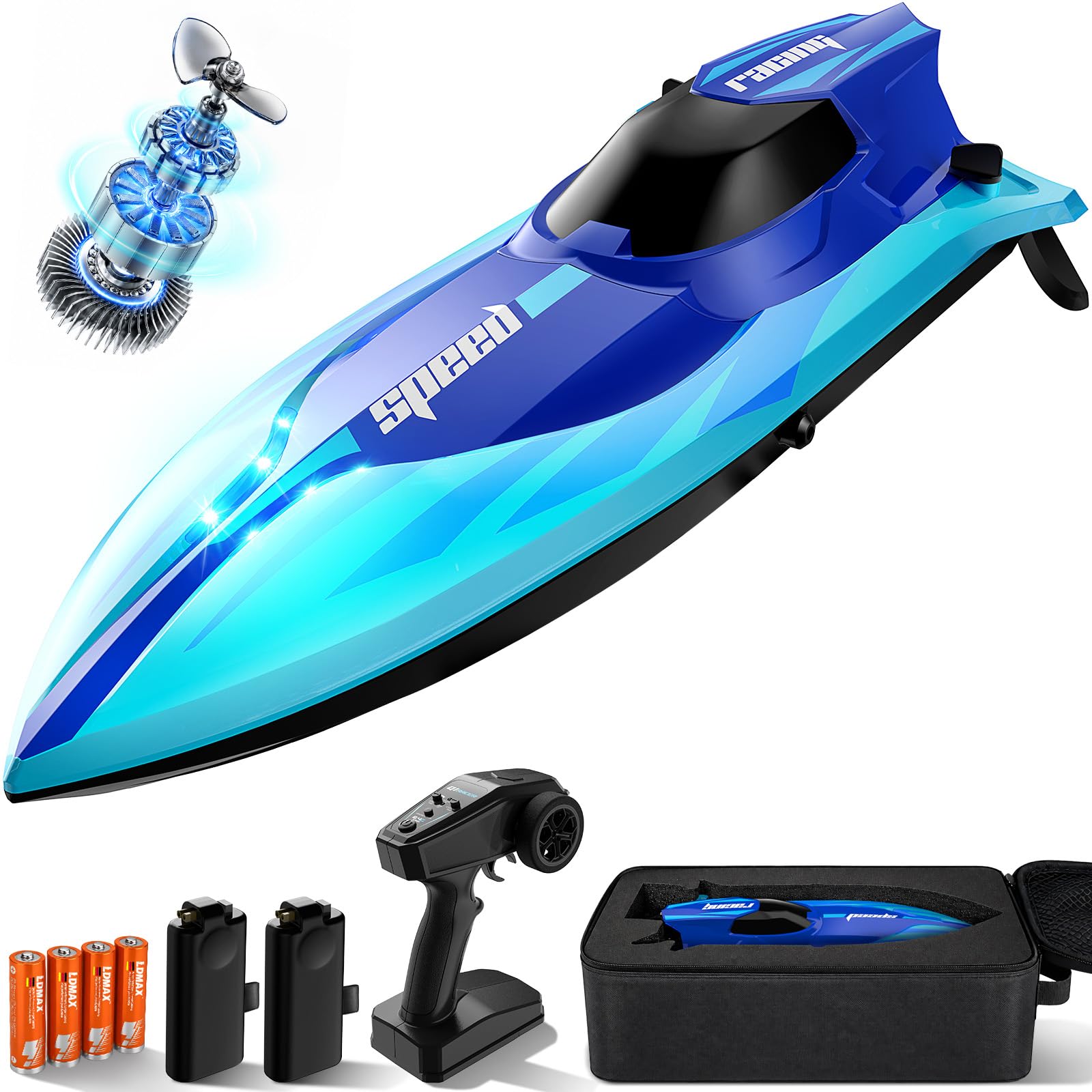 Geyiie Brushless RC Boat for Adults & Teens, 35+ KPH, Self-Righting