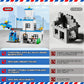 Rescue Police Station Toy, 76Pcs Classic Big Building Blocks Compatible With All Major Brand, Push & Go Car Toy w/Police Motorcycle/Car/Airplane