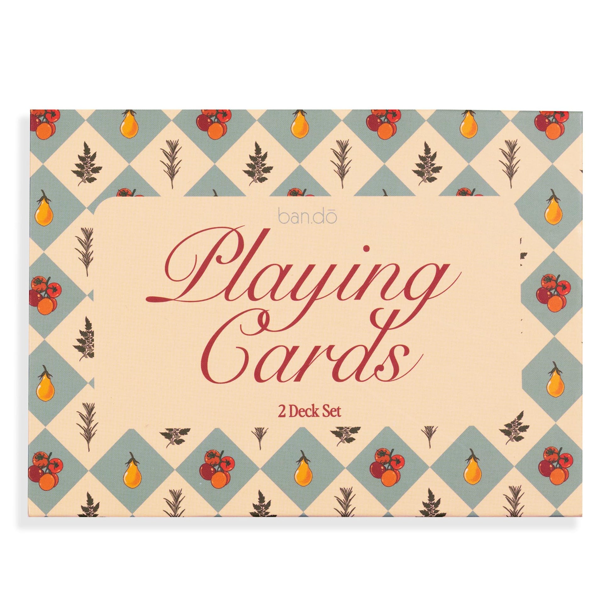 ban.do Set of 2 Decks of Playing Cards, Tomato Garden